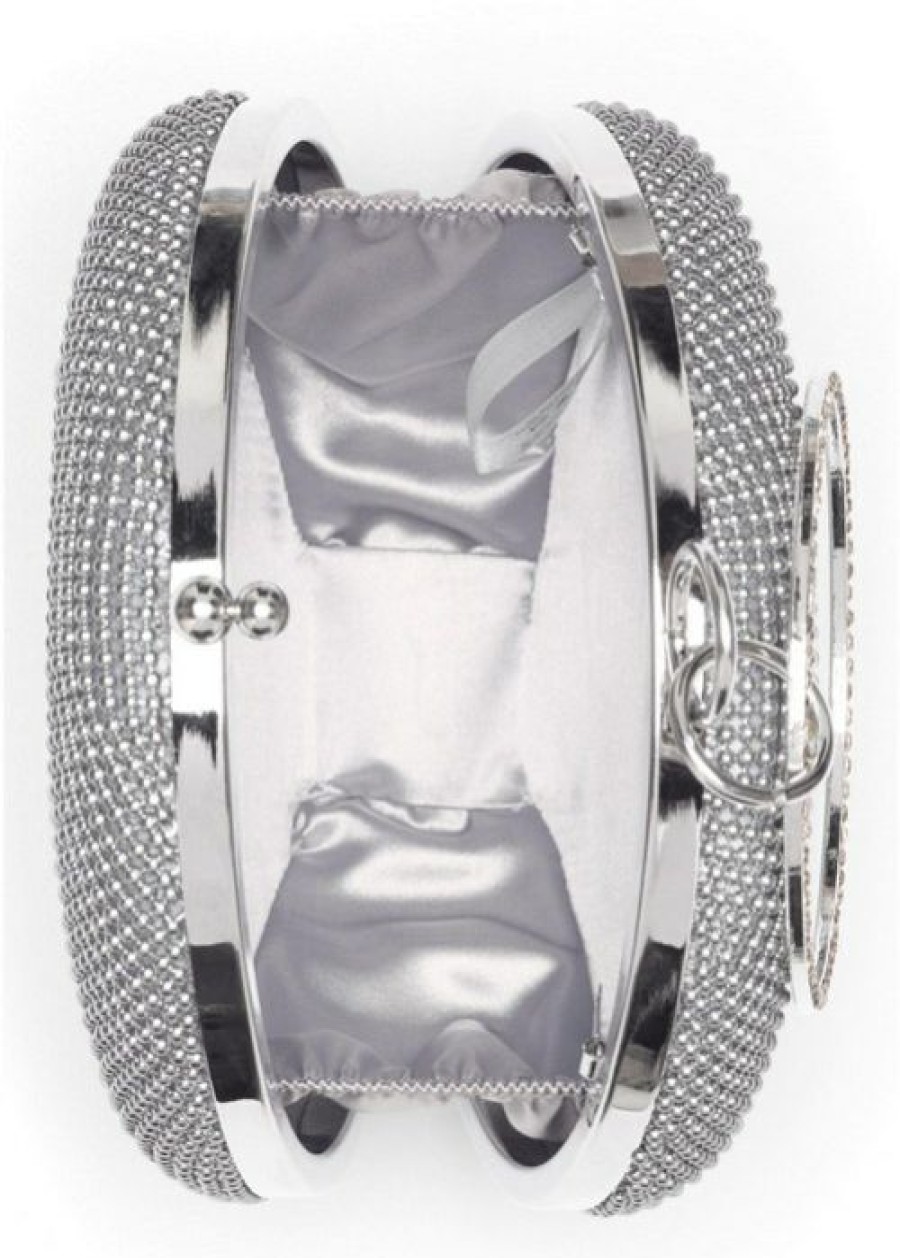 * | Cut Price Venus Ring Handle Circle Clutch Silver | Womens Handbags