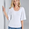 * | Less Expensive Venus Flutter Sleeve Top White | Womens Tops