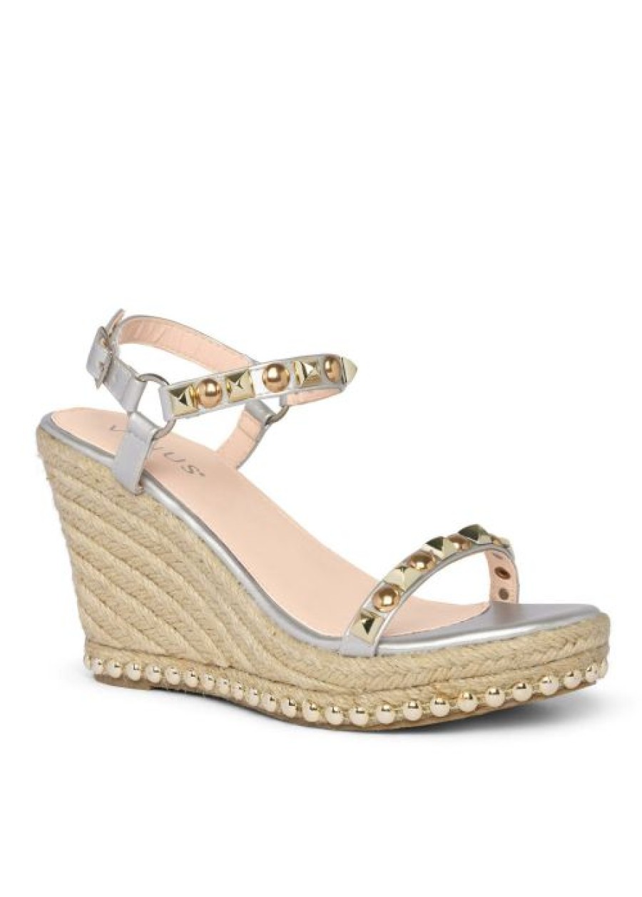 * | Good Quality Venus Embellished Wedge Silver | Womens Sandals & Wedges