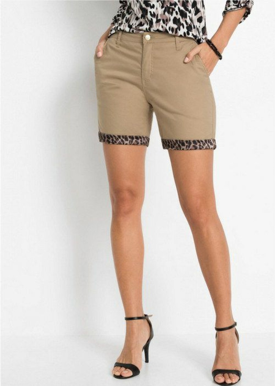 * | Cheap Online Venus Leopard Trim Shorts Tan | Womens Shorts