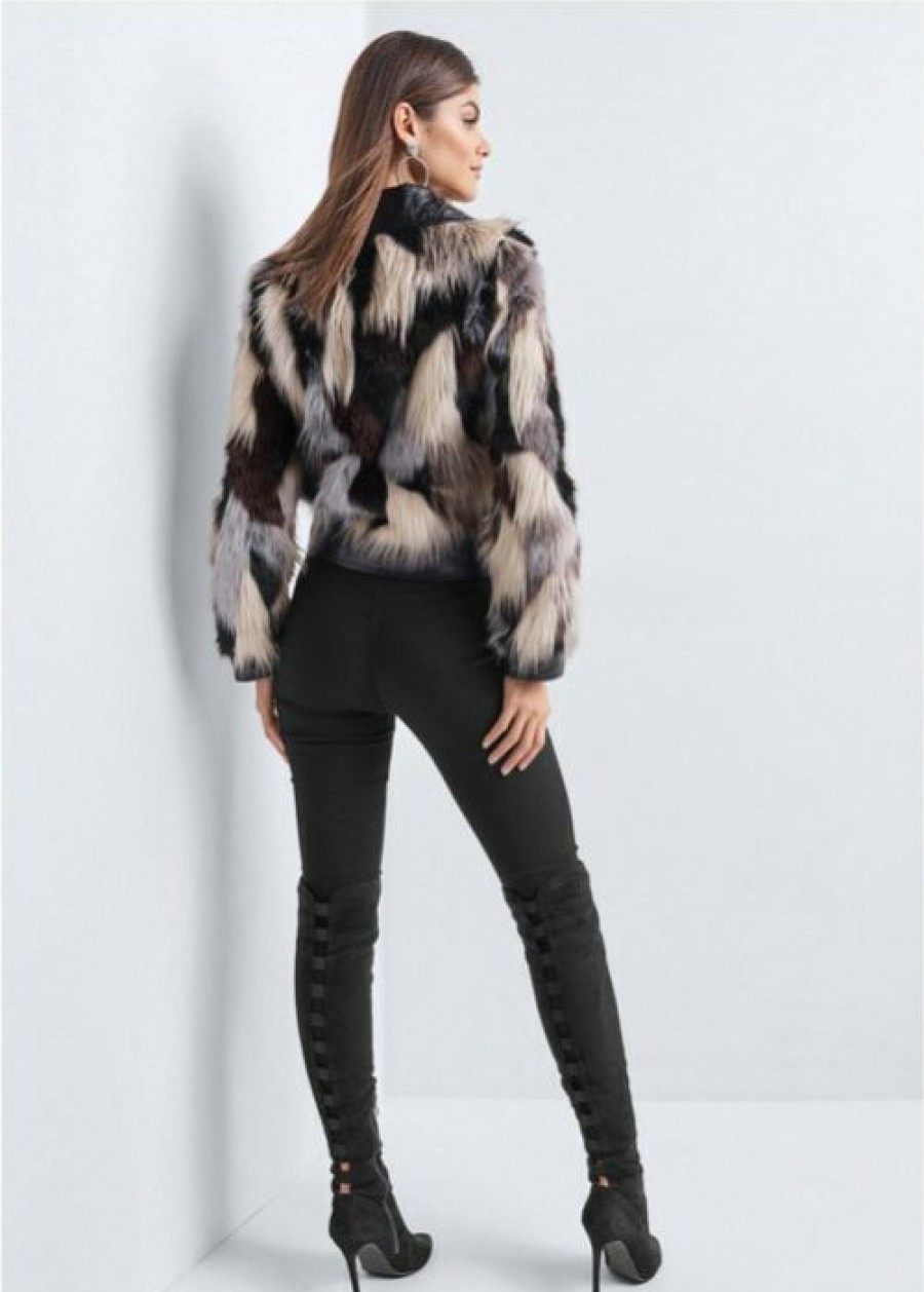 * | 100% Guarantee Venus Faux Fur Jacket Black Multi | Womens Jackets & Coats