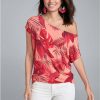 * | Excellent Venus Printed Casual Tee Pink Multi | Womens Tops