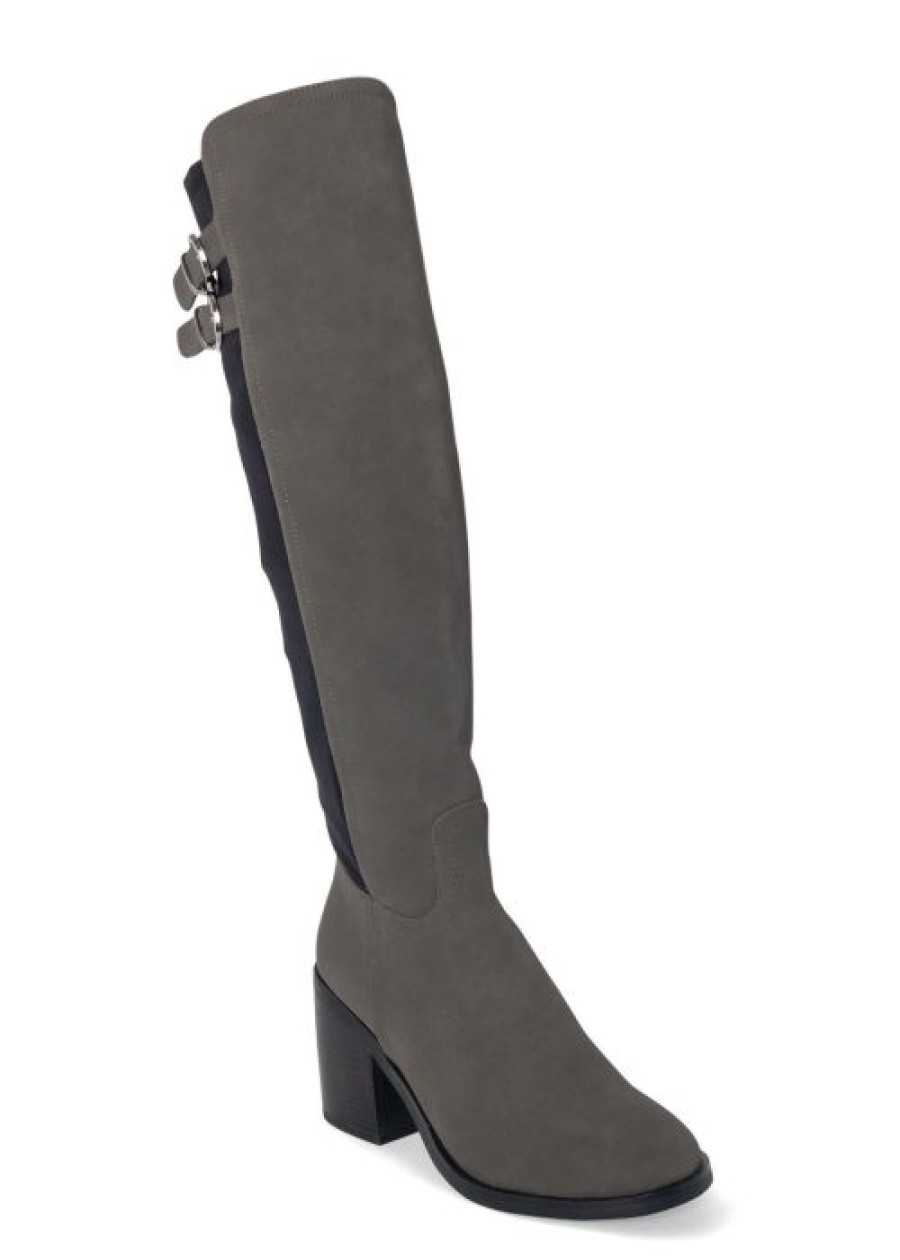 * | Large Choice Venus Stretch Back Boots Grey & Black | Womens Boots & Booties