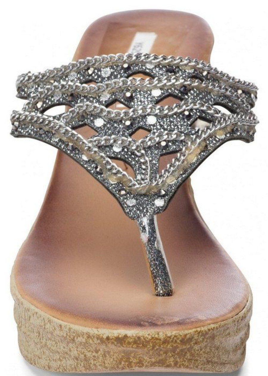 * | Latest Venus Embellished Wedges Pewter | Womens Heels