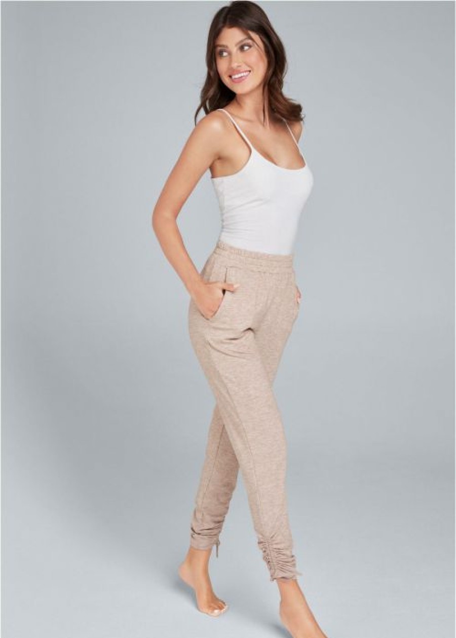 * | Excellent Venus Cozy Drawstring Tie Joggers Oatmeal | Womens Loungewear