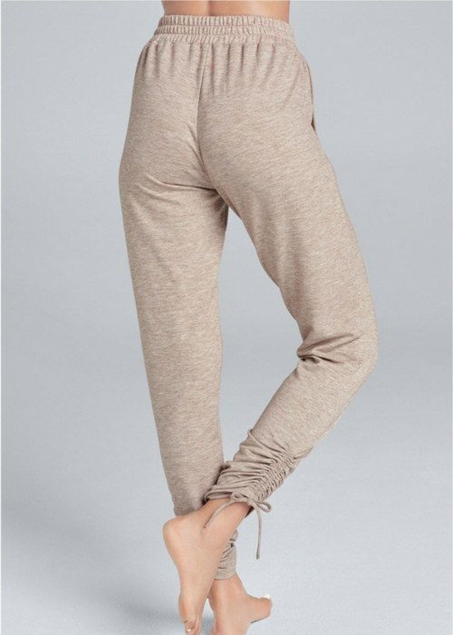 * | Excellent Venus Cozy Drawstring Tie Joggers Oatmeal | Womens Loungewear