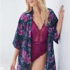 * | Popular Venus Satin Kimono Floral Multi | Womens Lingerie