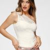 * | Good Quality Venus One Shoulder Lace Top Cream | Womens Tops