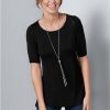 * | Good Quality Venus Boat Neck A-Line Top Black | Womens Tops