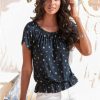 * | Sale Online Venus Floral Top Navy | Womens Tops