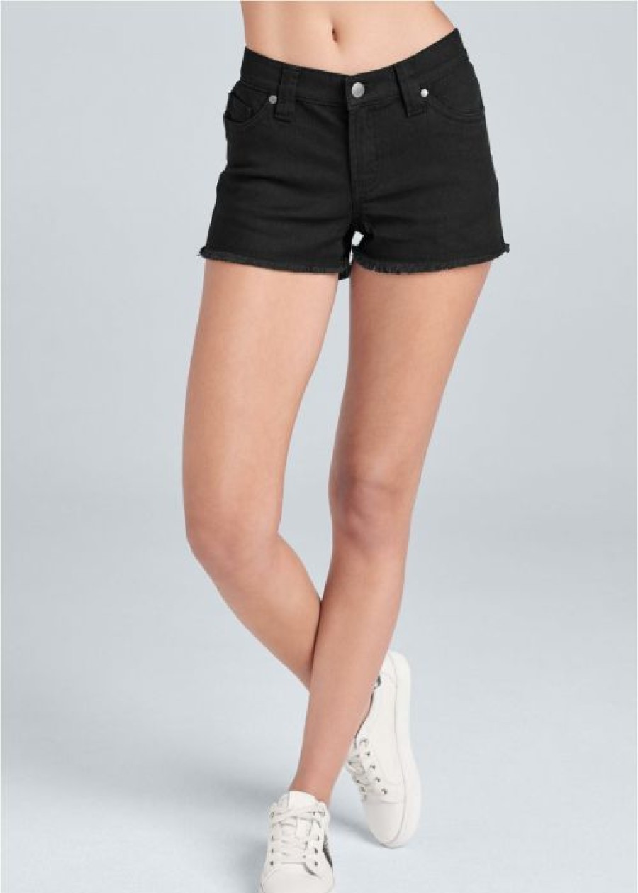 * | Wholesale Venus Frayed Cut Off Jean Shorts Black | Womens Shorts