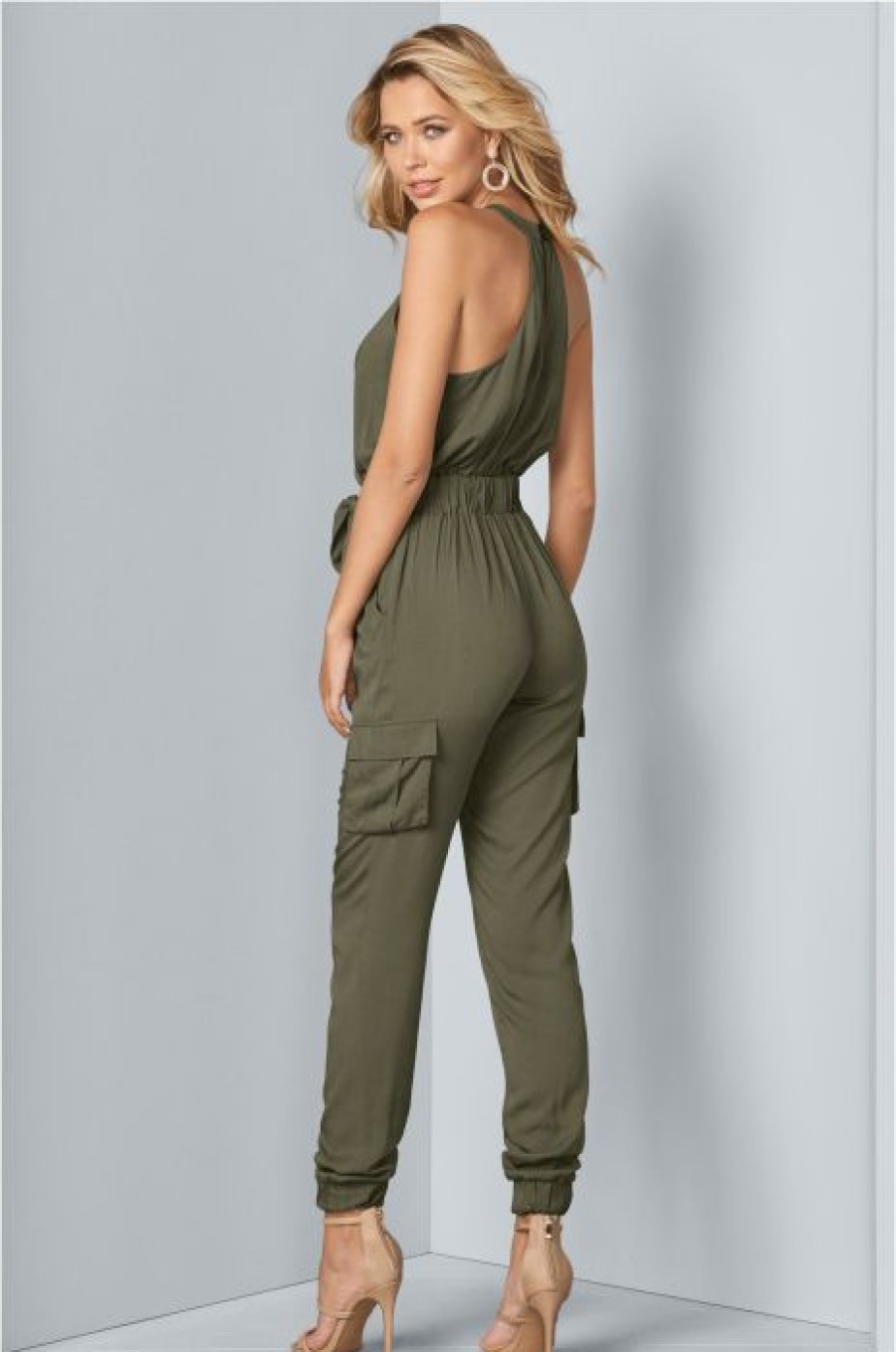 * | Good Quality Venus Embellished Jumpsuit Olive | Womens Jumpsuits & Rompers