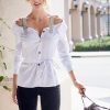 * | Good Quality Venus Off Shoulder Rhinestone Top White Multi | Womens Tops