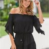 * | 100% Guarantee Venus Flirty Romper Cover-Up Black | Womens Swimwear