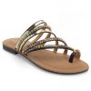 * | Wholesale Venus Strappy Toe Ring Sandals Black | Womens Casual