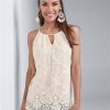 * | Promotion Venus Lace Sleeveless Top Cream Multi | Womens Tops