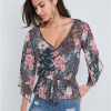 * | Sale Online Venus Paisley Mesh Top Navy Multi | Womens Tops