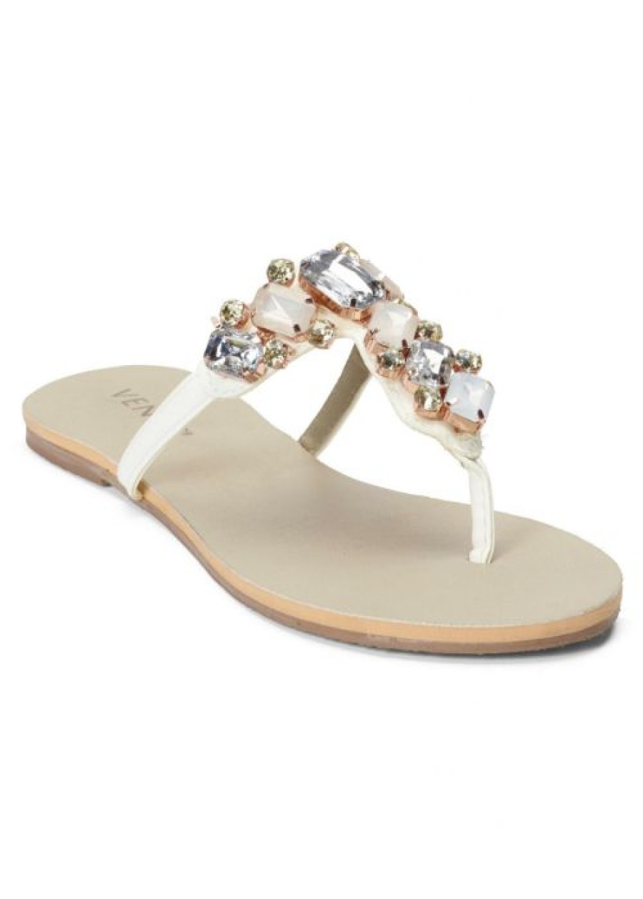 * | 100% Guarantee Venus Multi Color Stone Sandals White | Womens Casual